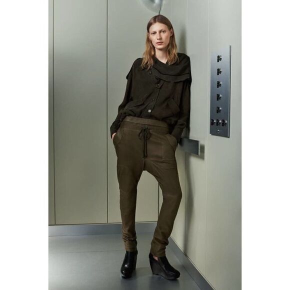 ZARA New Genuine Leather Joggers Srpls Jggr 06 Small 5479/921 Pants - Picture 2 of 10